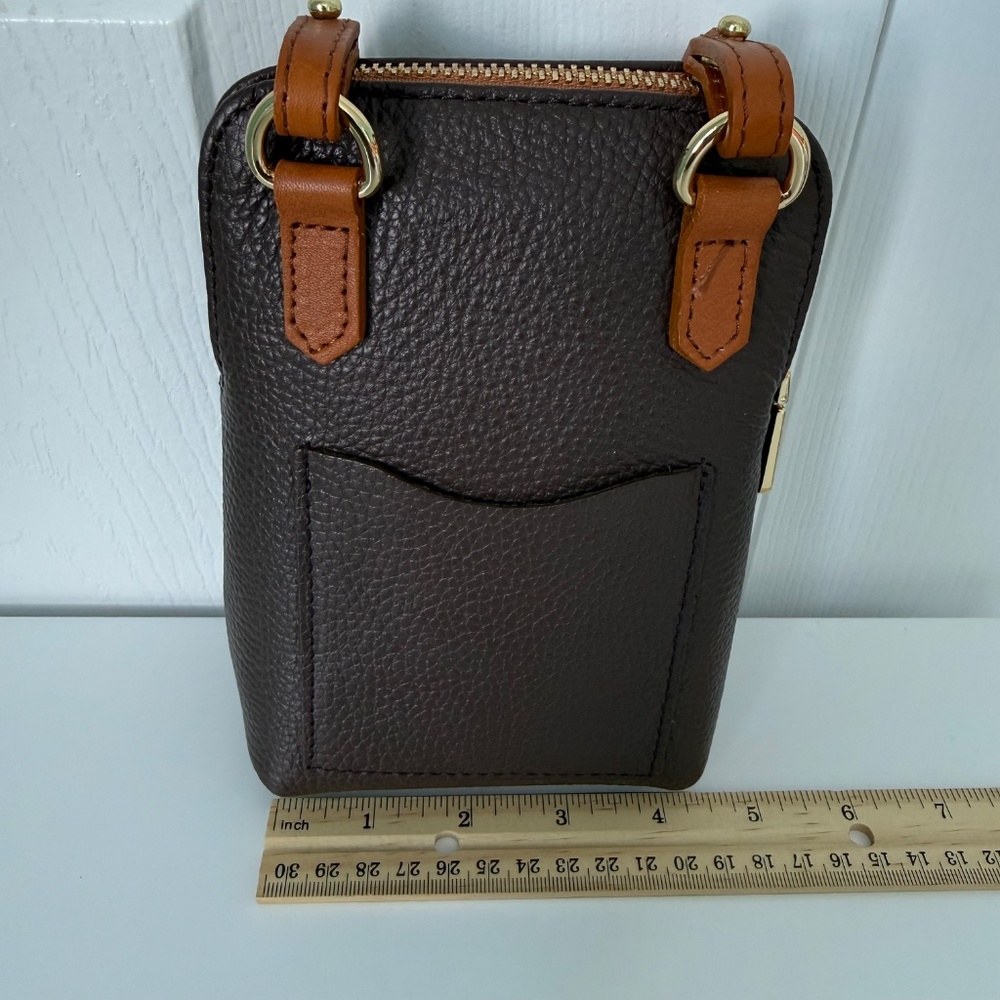 VALENTINA | Mini Brown Leather Crossbody Bag - Picture 5 of 6